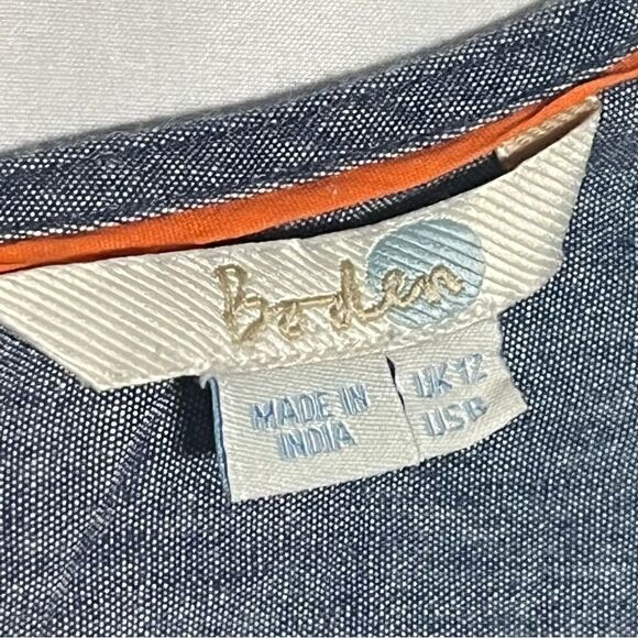 Boden Polperro Chambray Jean Button Down Back Shirt Top 8 - Picture 2 of 6